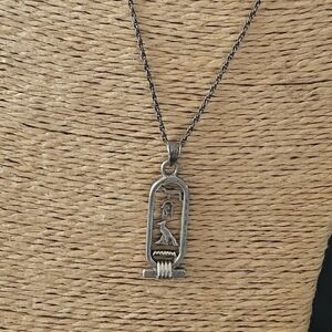 Vintage Egyptian Cartouche Pendant Necklace Unisex